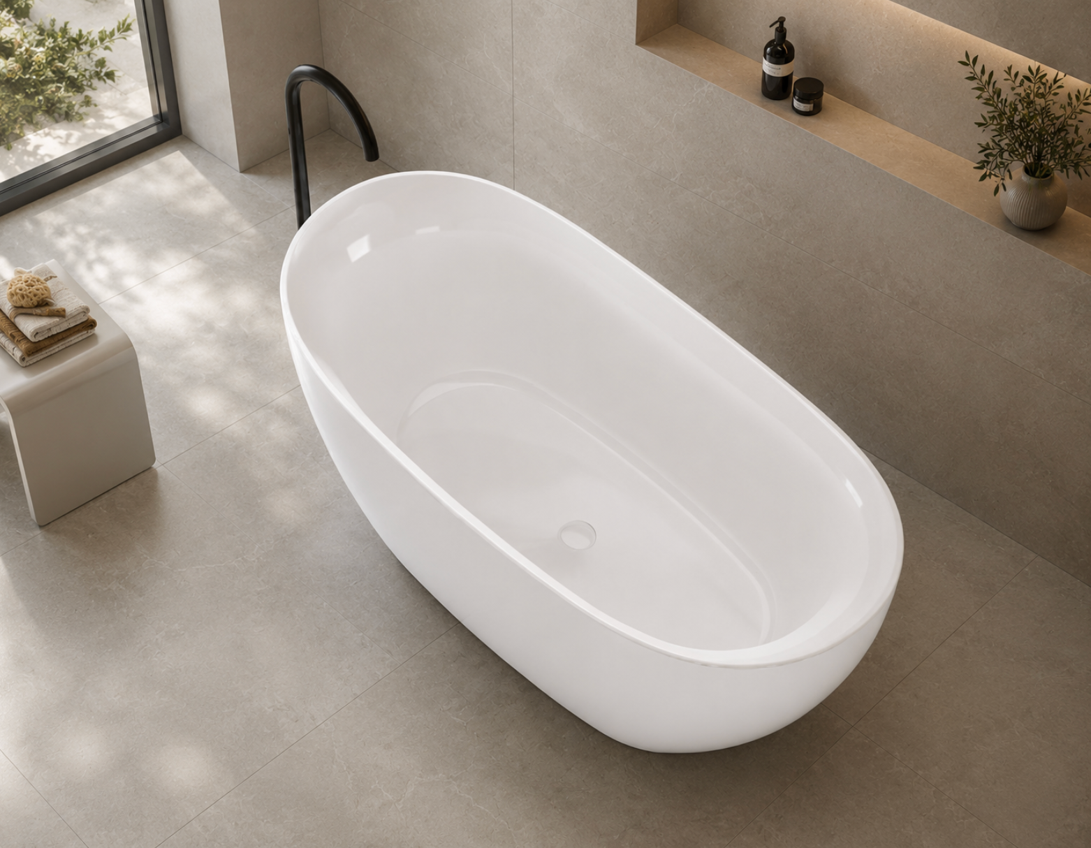 Kaha Acrylic Bathtub - 1600mm