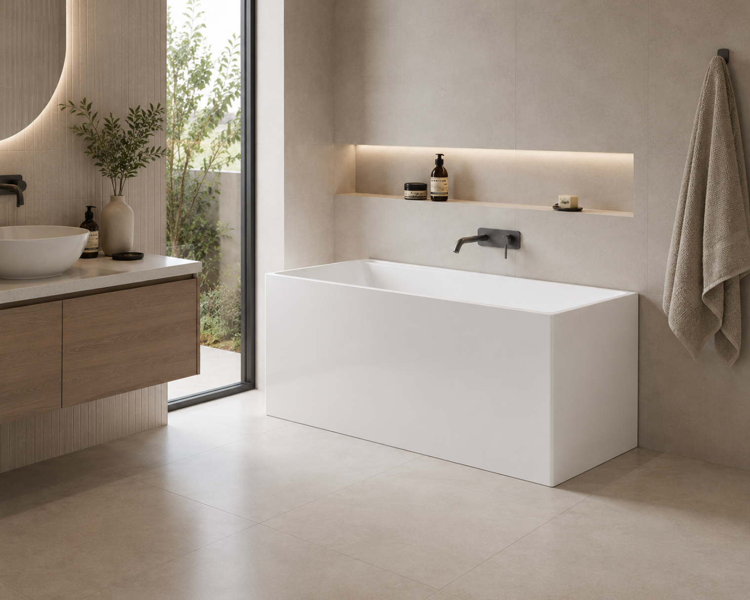 Kaha Acrylic Bathtub - 1700mm
