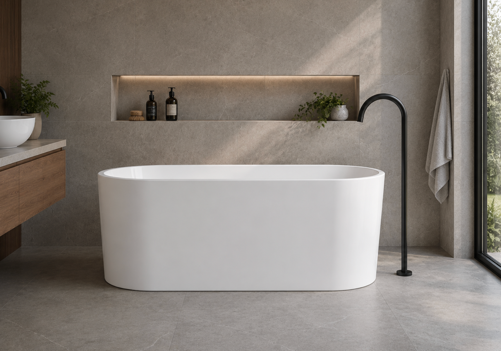 Kaha Acrylic Bathtub - 1700mm