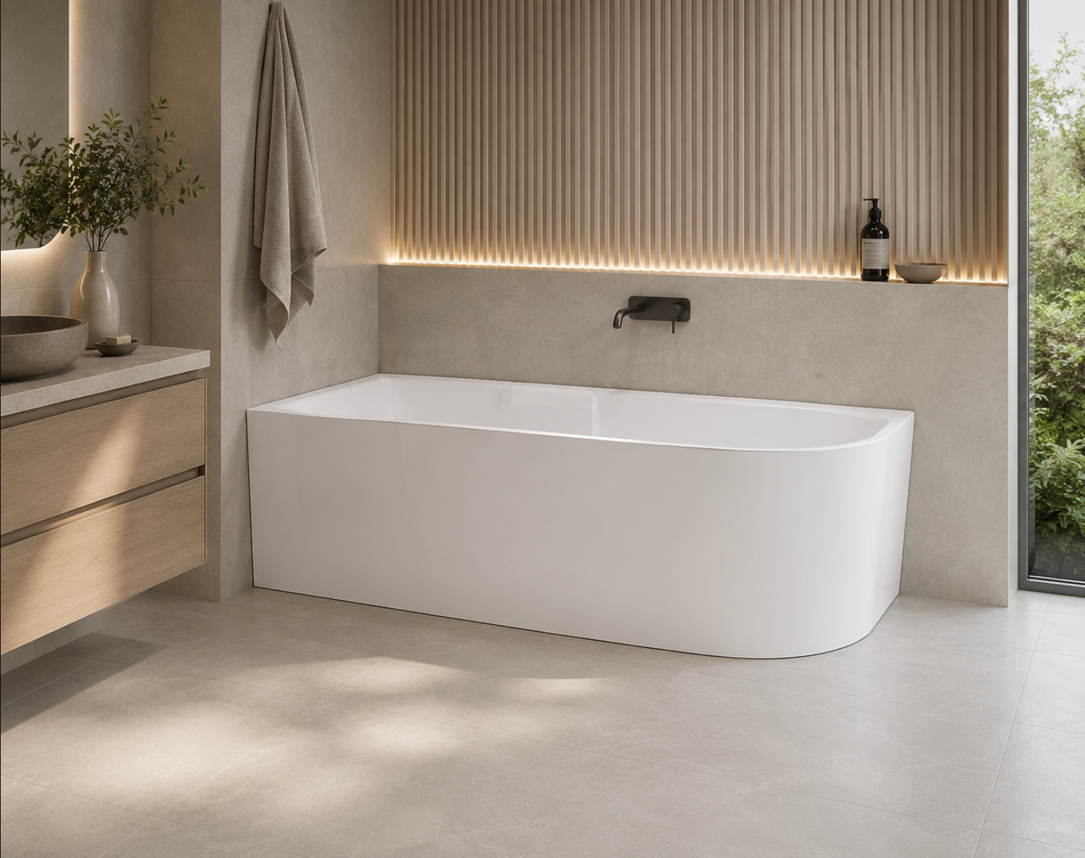Kaha Acrylic Bathtub - 1700mm 