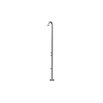 Brushed stainless steel outdoor shower with foot wash. Marine grade 316L stainless steel. Toka Tapware. 