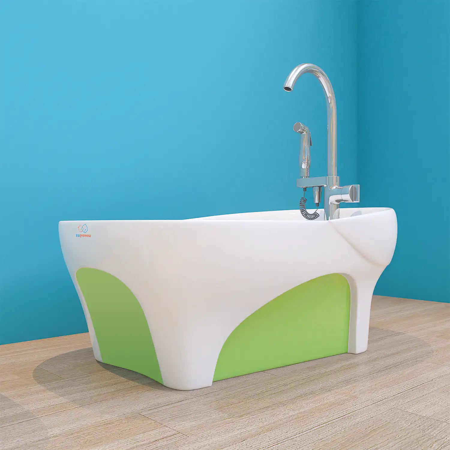 Small green and white childrens bath
