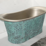 The Copper Bath Tub - Hammered Verdigris Copper Double Slipper  1700mm - 97567-D67