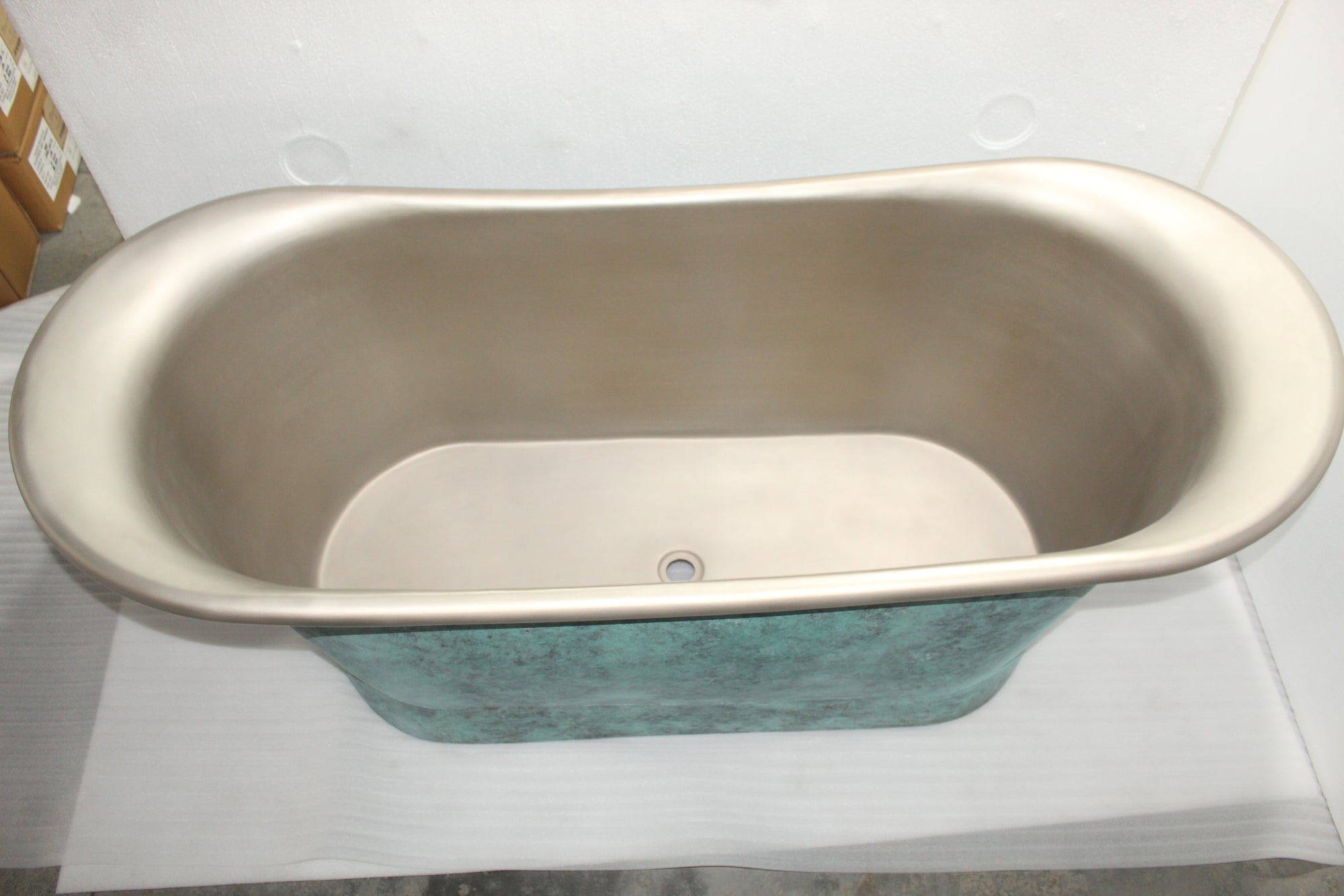 The Copper Bath Tub - Hammered Verdigris Copper Double Slipper  1700mm - 97567-D67