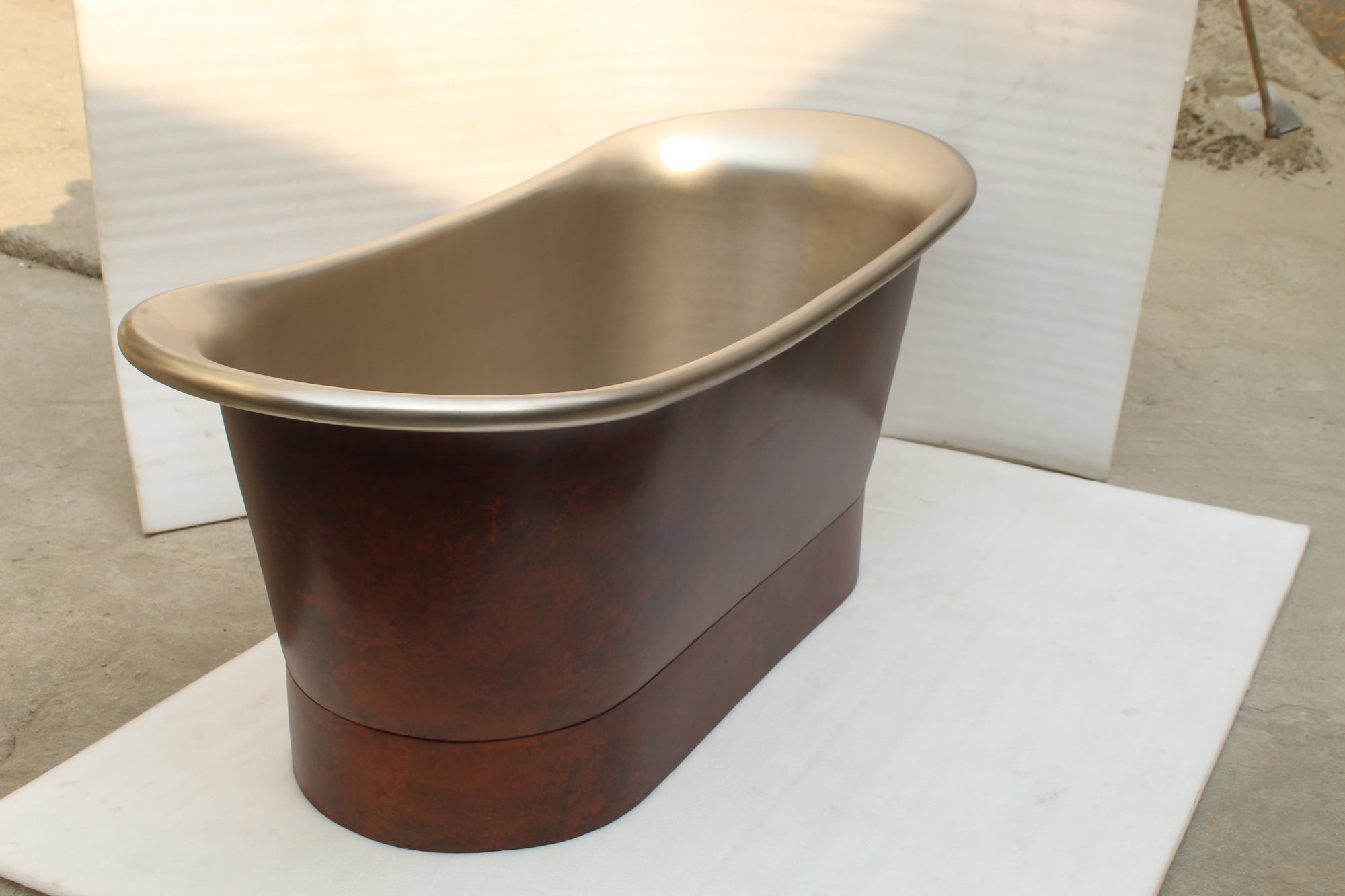 The Copper Bath Tub - Mottled Copper Double Slipper Smooth 1700mm - 97569-D67