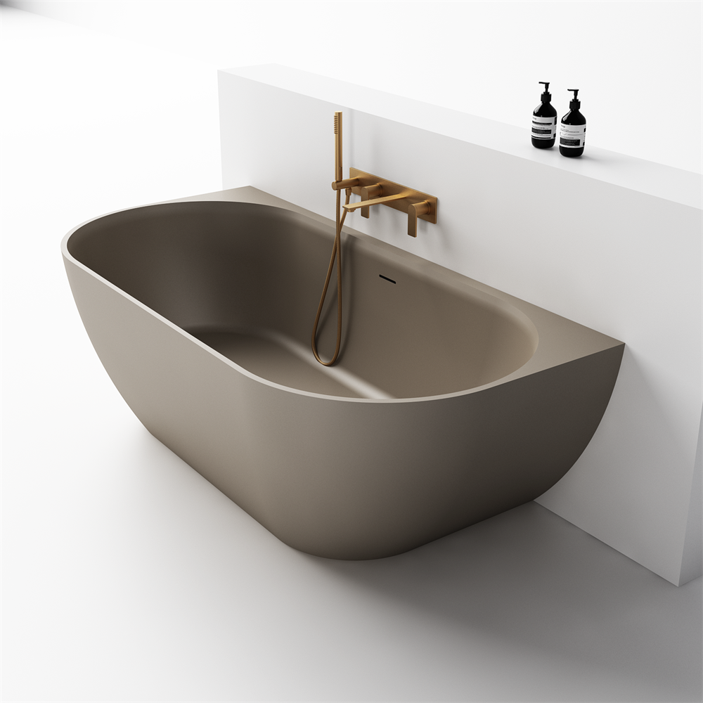 Justina Back-to-Wall Oval Bath 1520mm - ST12 1520 BW – Stonebaths