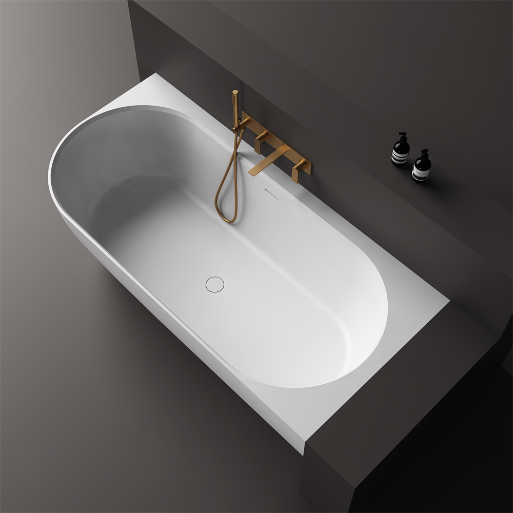 Justina Right Back-to-Wall Oval Bath 1750mm - ST12RBW
