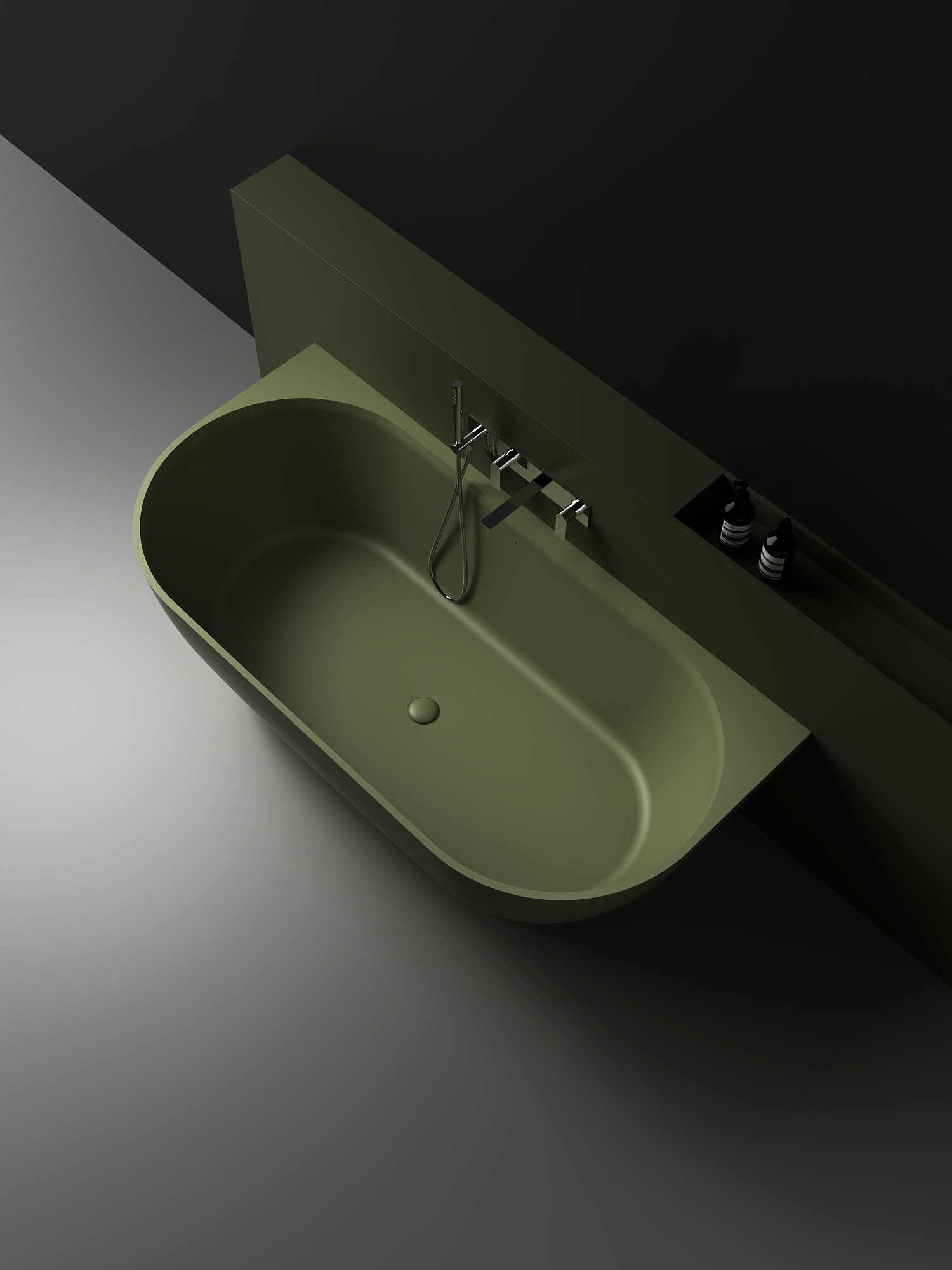 Justina Back-to-Wall Oval Bath 1700mm - ST12 1700 BW