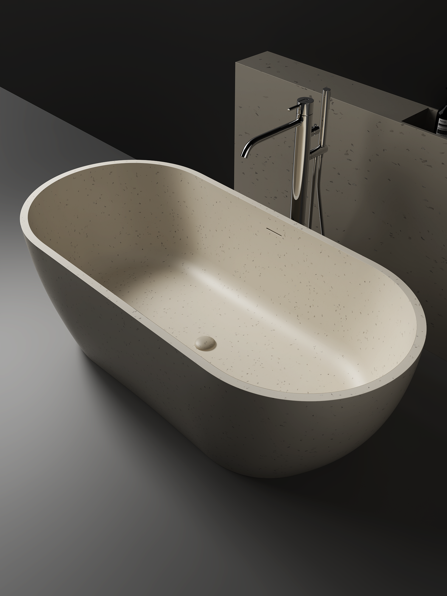 Justina Classic Stone Bath - Terrazzo Various Colours - 1700mm - ST12 1700