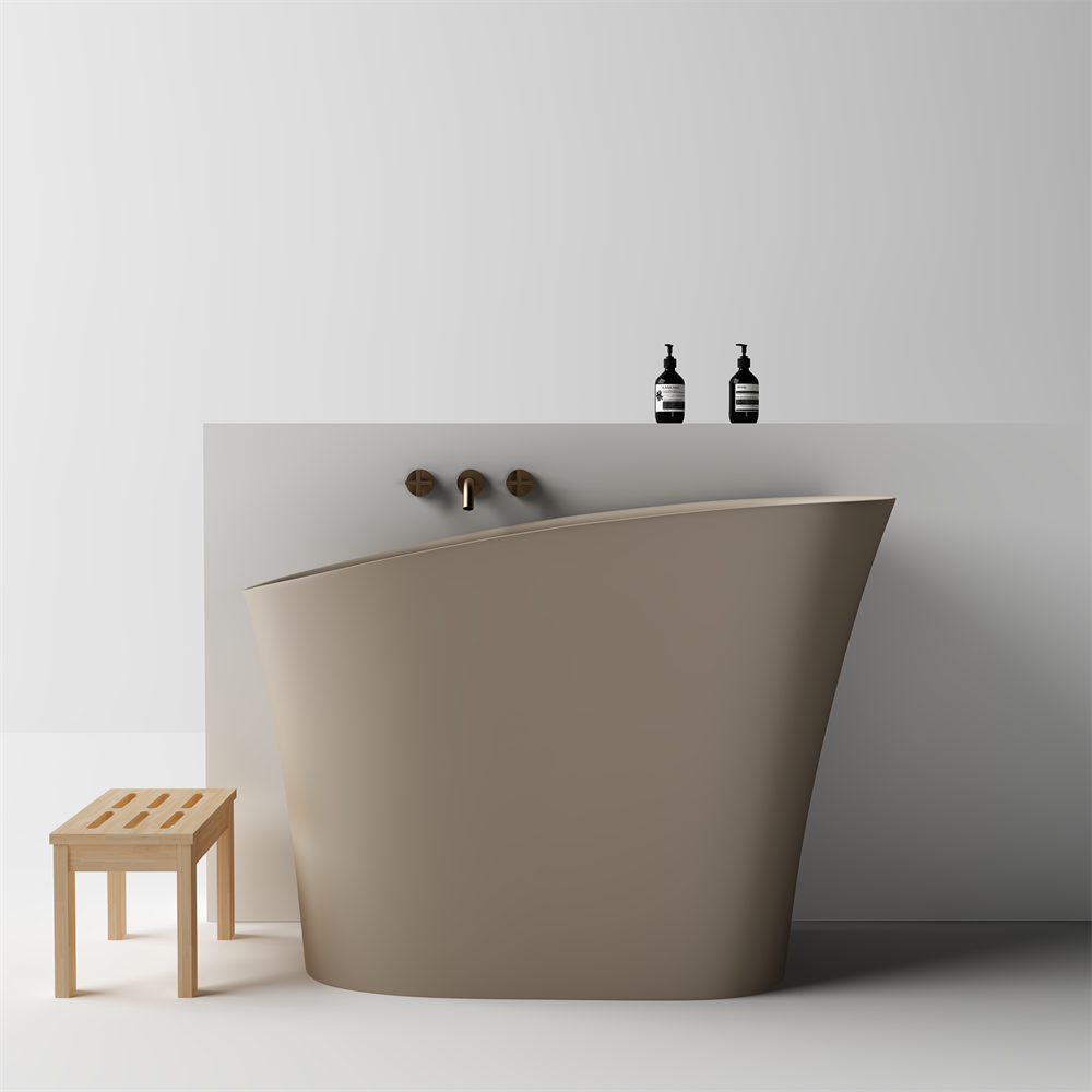 Tokalite Lilly 1200mm, Japanese Soak Tubs. Khaki.
