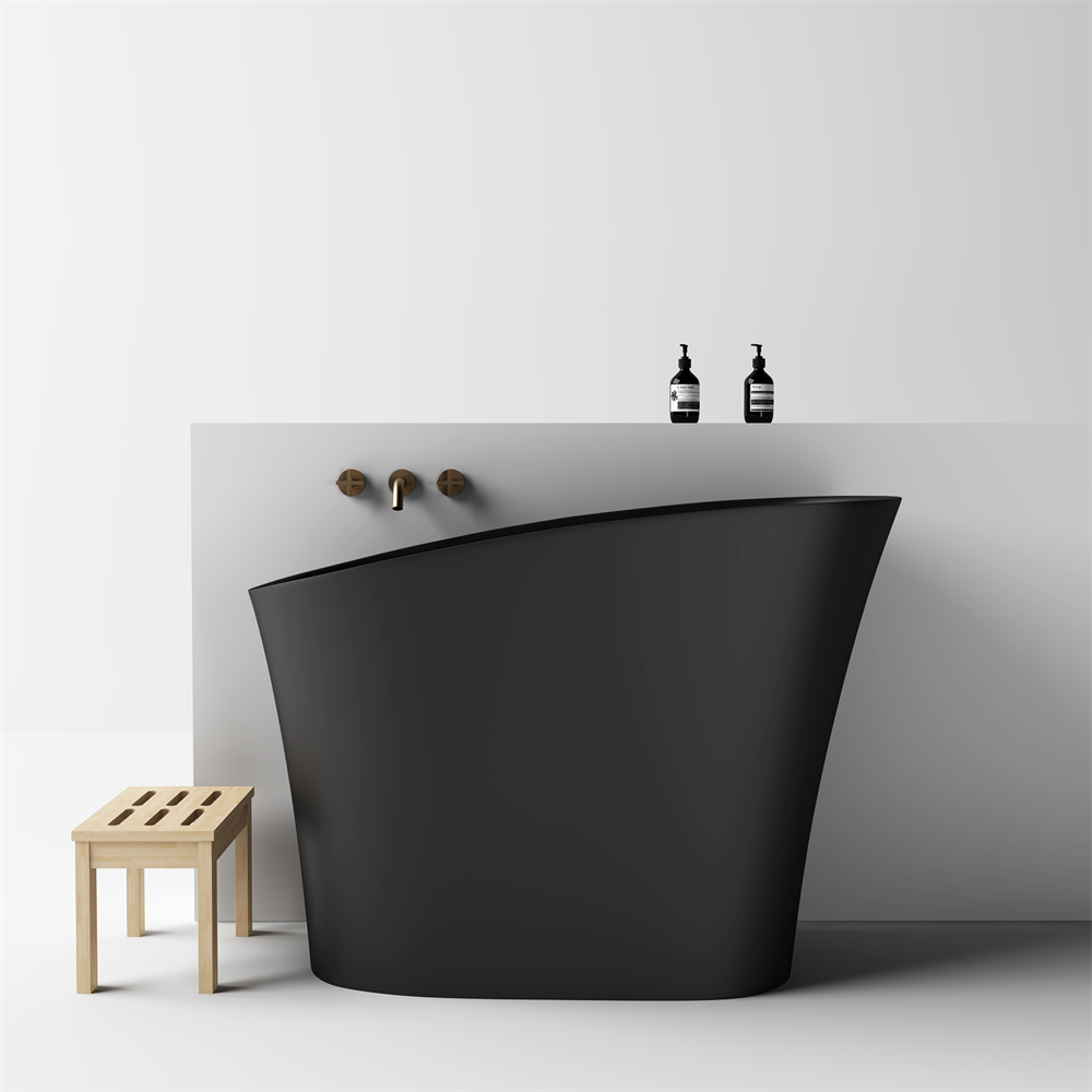 Tokalite Lilly 1200mm, Japanese Soak Tubs. Black.