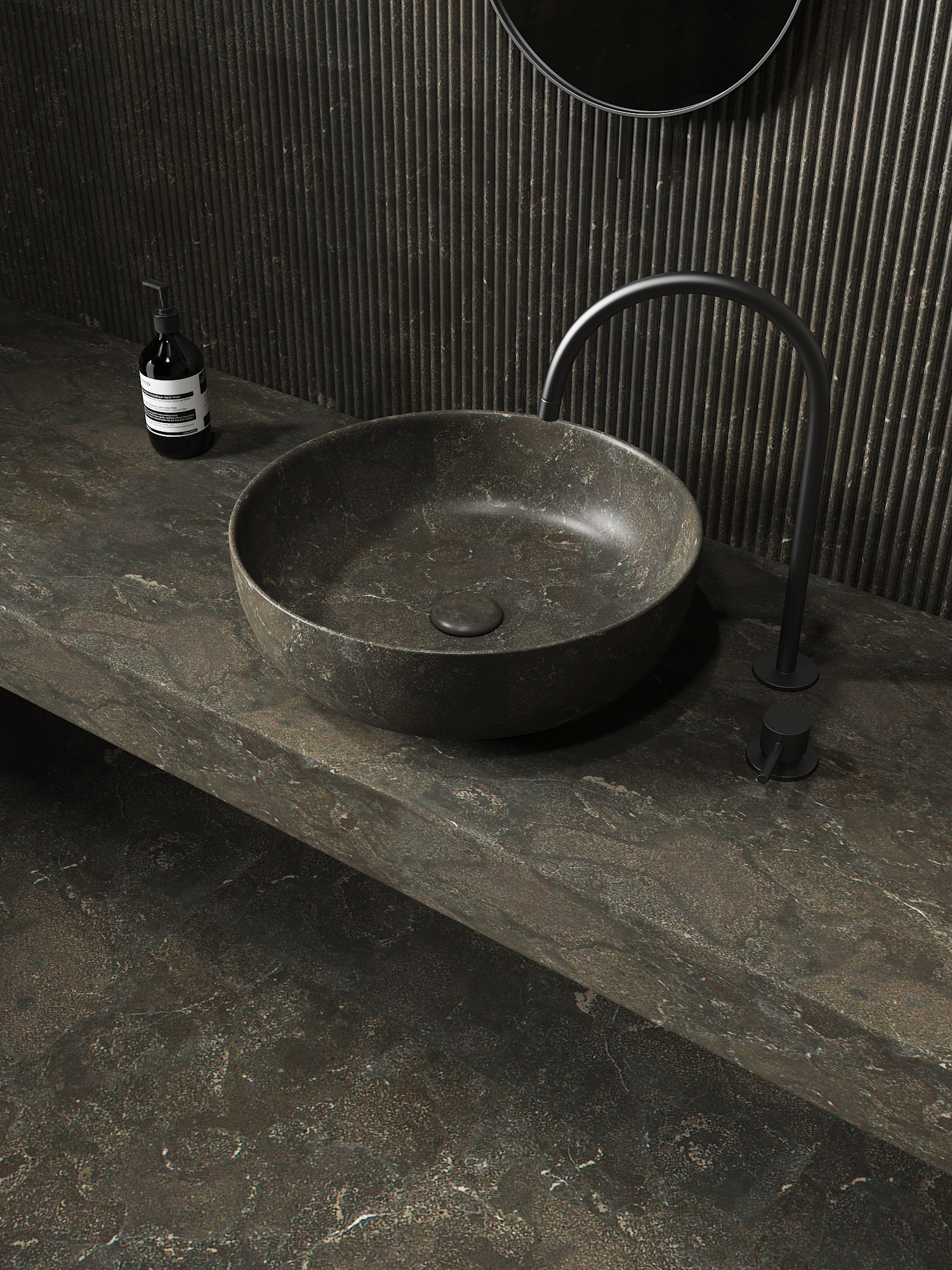 Blue Limestone Silvia Basin 450mm - STB13