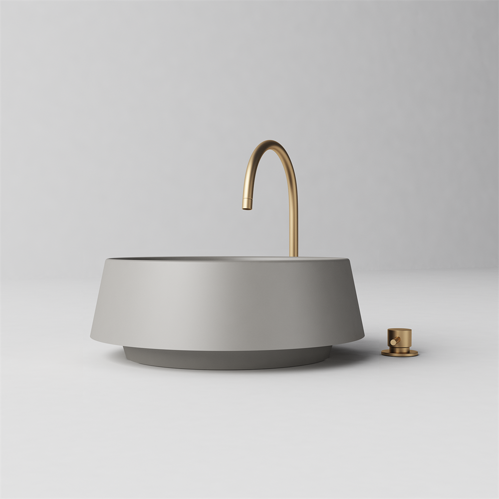 Round angled benchtop basin - STB80-2 - Various colours – Stonebaths