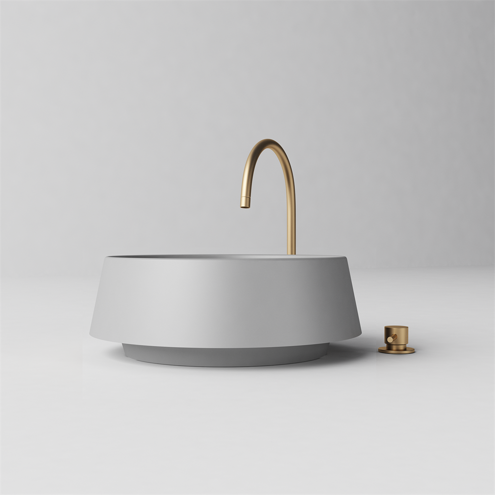 Round angled benchtop basin - STB80-2 - Various colours – Stonebaths