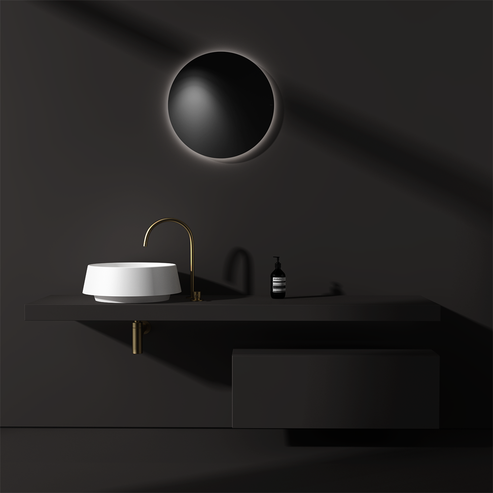 Round angled benchtop basin - STB80-2 - Various colours – Stonebaths