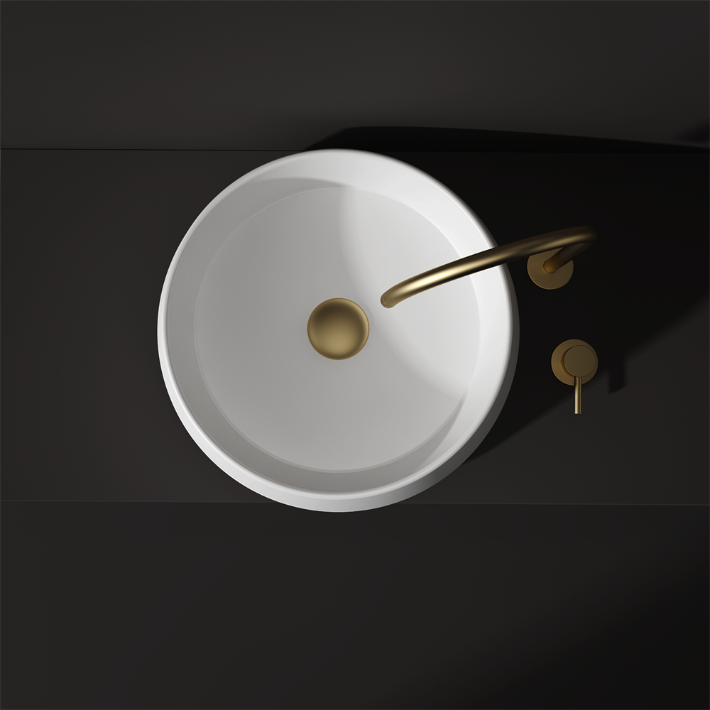 Round angled benchtop basin - STB80-2 - Various colours