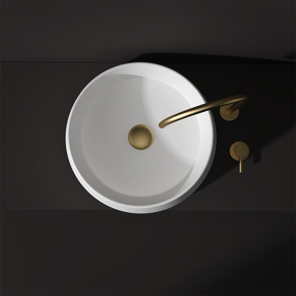 Round angled benchtop basin - STB80-2 - Various colours – Stonebaths