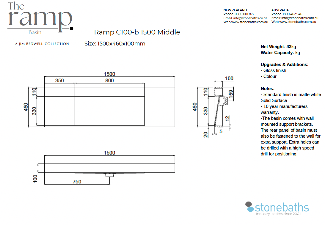 The Ramp Basin - Ramp C100-b 1500 Middle