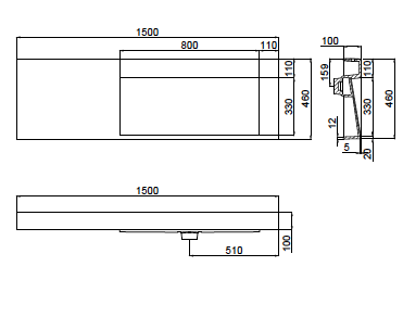 The Ramp Basin - Ramp C100-b 1500mm Right