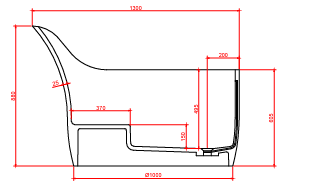 Hugi Japanese Inspired Soak Tub - 1300mm - B070