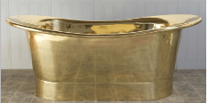 The Copper Bath Tub - Krishna Brass Double Slipper Smooth 1700mm - CB5009-D67