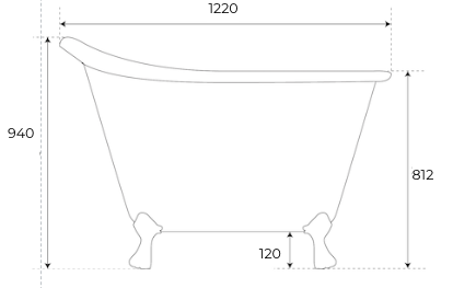 The Copper Bath Tub - Ahlia Hammered Slipper Clawfoot 1220mm -CB5050-D49