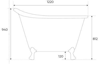 The Copper Bath Tub - Jahli Hammered Slipper Clawfoot Patina 1220mm -CB5080-D49