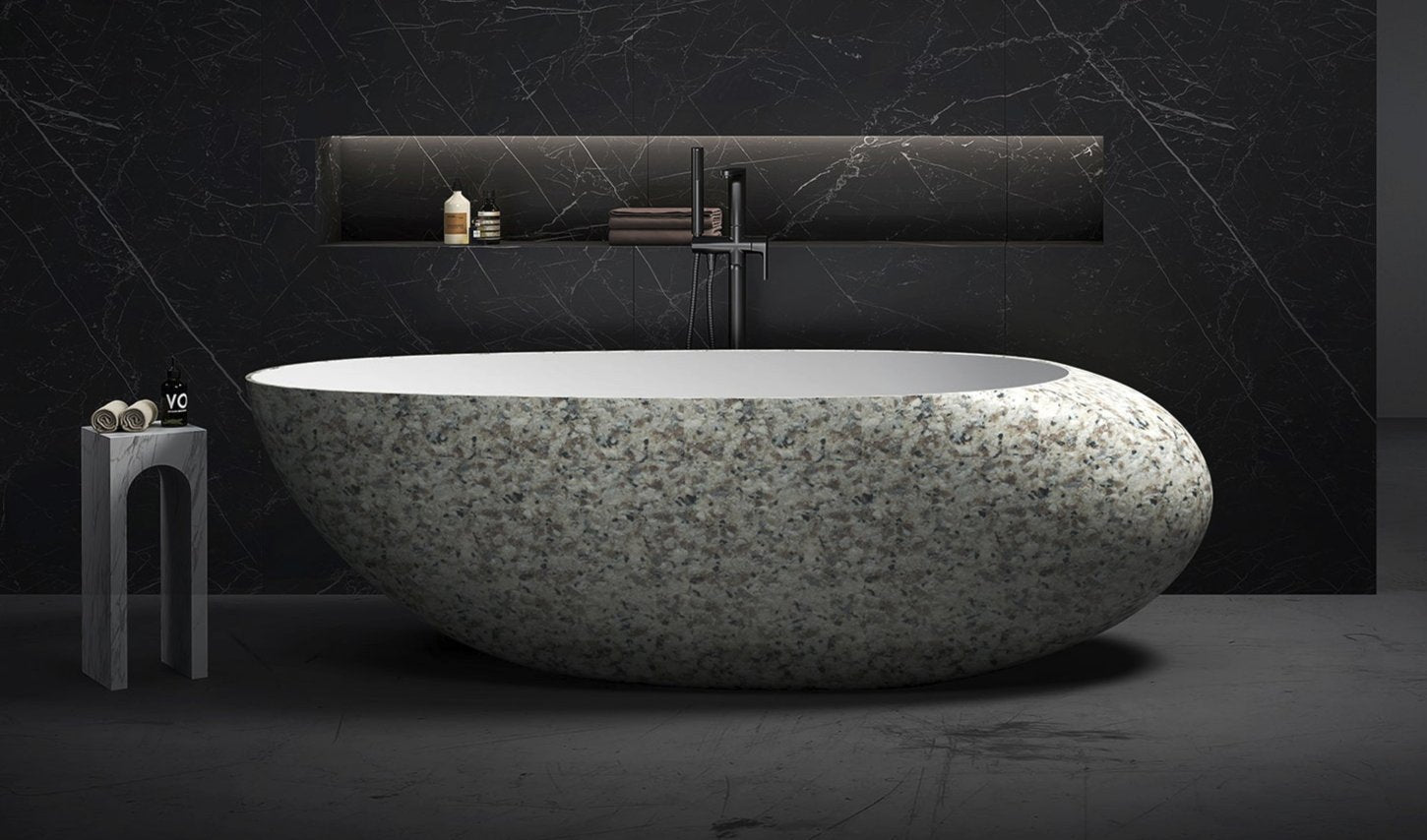 Moa 1800mm Designer Curved Bath Granite - WGB02