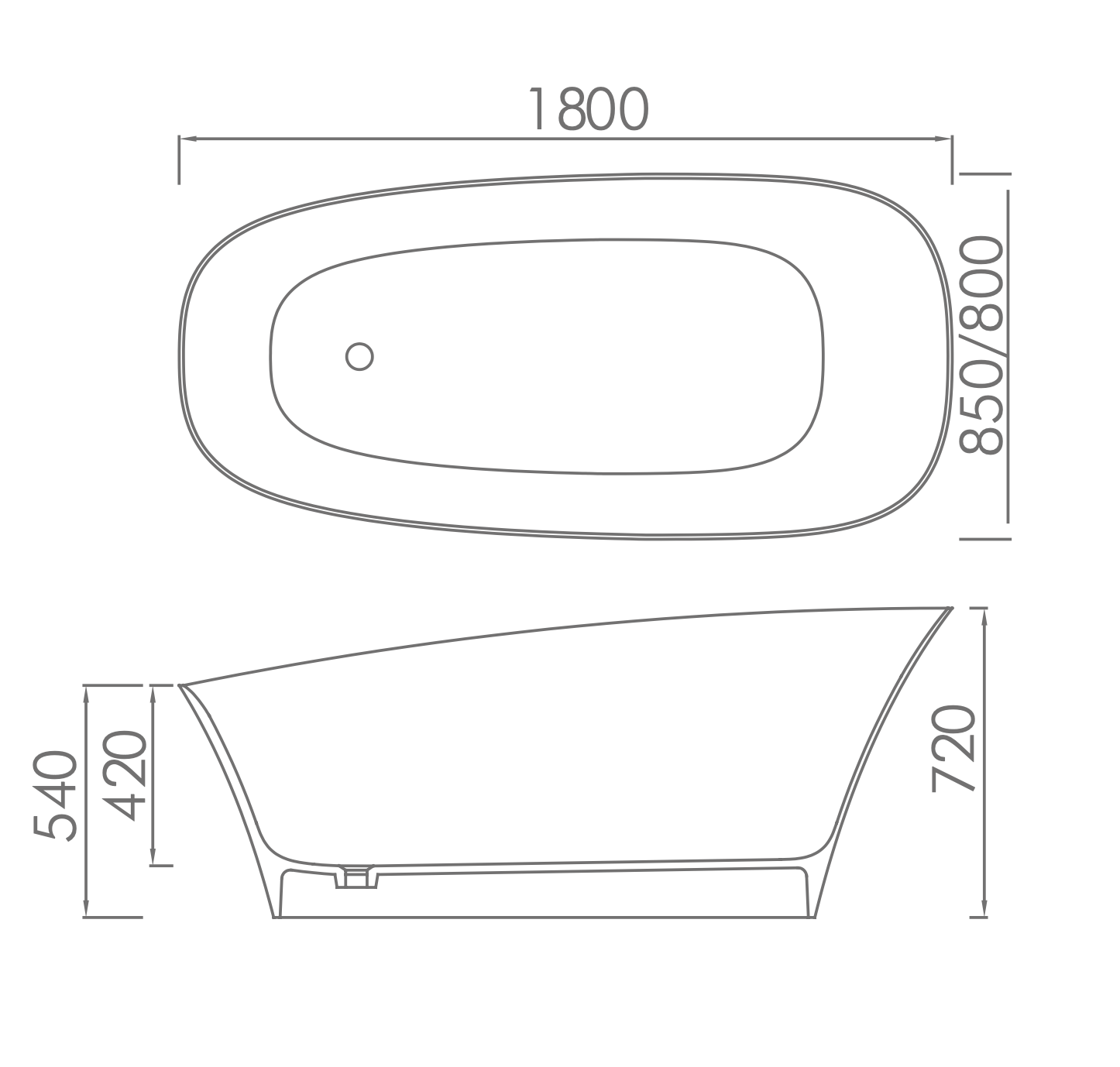 Nat 1600mm Freestanding Stone Art Bath - LGK01