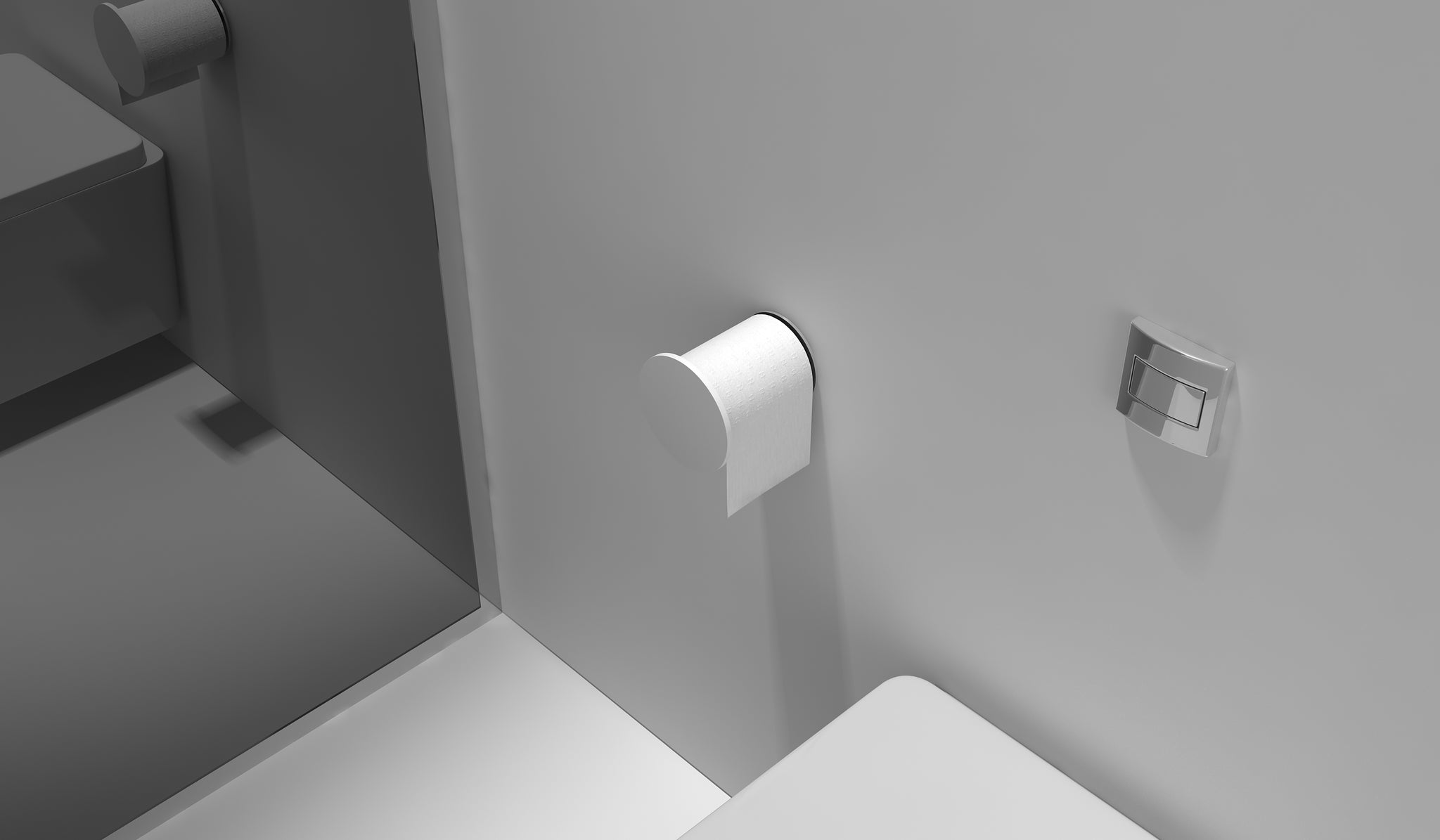 Toilet Roll Holder - Matte White - G01158