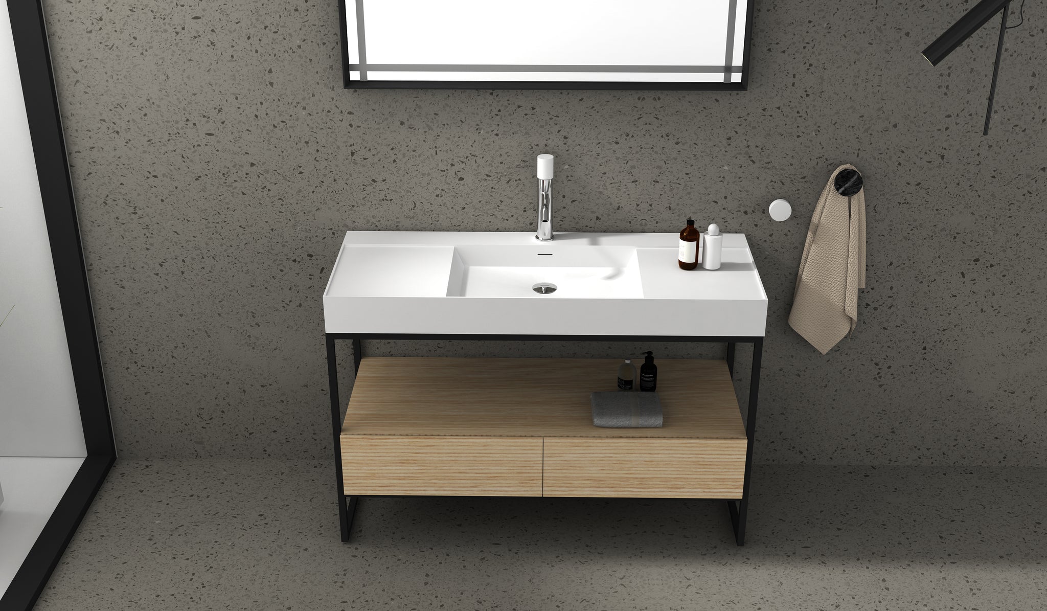Gia Floorstanding Vanity - Solid Surface Benchtop - 1200mm - G2726-0