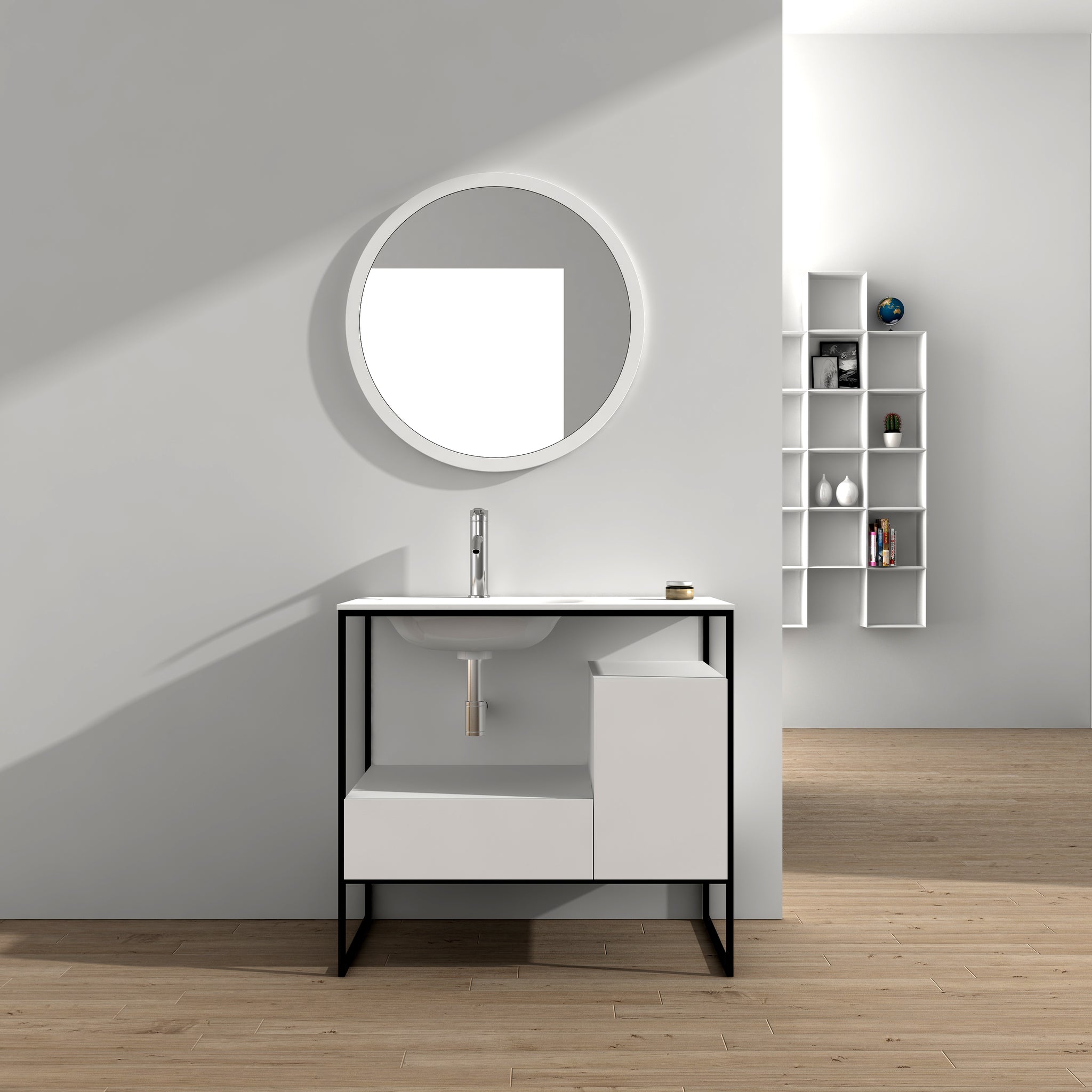 Floorstanding Vanity & Basin w/ Two Drawers - 900mm - G2701-0