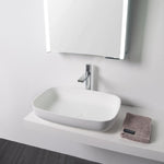 Rectangle wite stone basin - TB3976 600mm