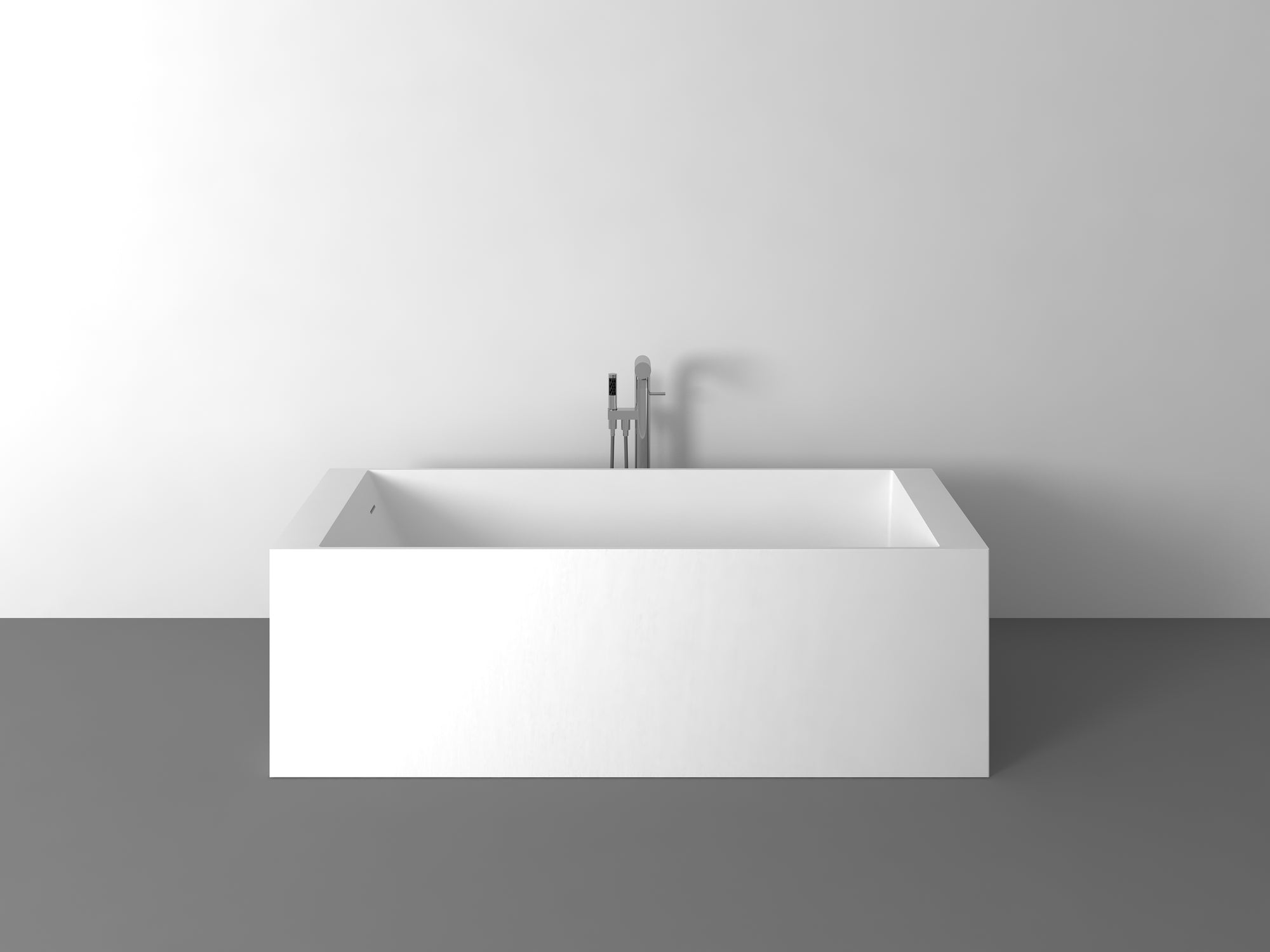Gia Extra Large Back-to-Wall Bath With Shelf - 1800mm - G65114