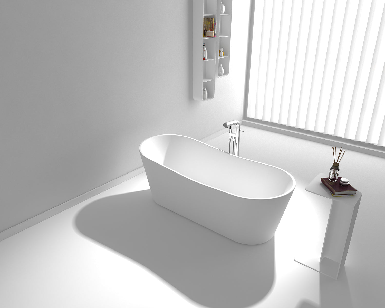 Gia Deep Asymmetrical-Style Bath - 1650mm - G65121