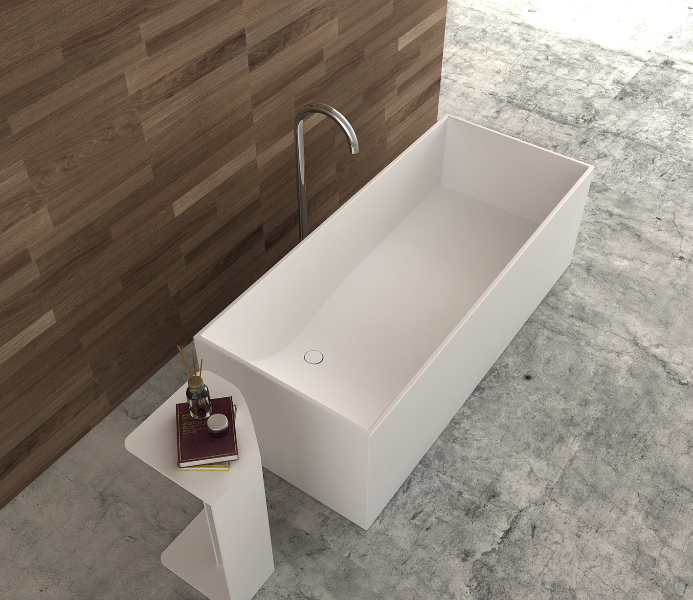 Gia Box Shape Bath Moulded Seat 1700mm G6514 Stonebaths