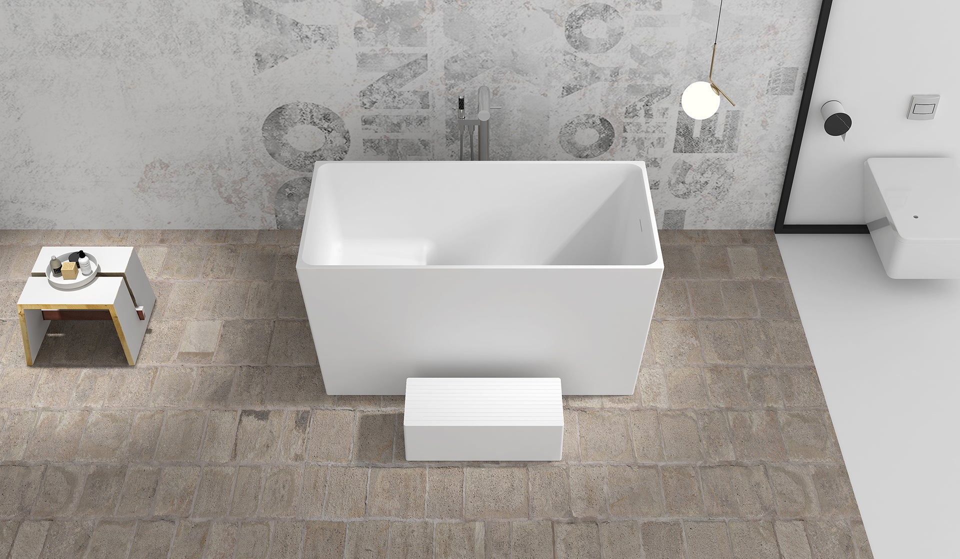 Gia Rectangle Japanese Soak Tub 1350mm G65198 Stonebaths