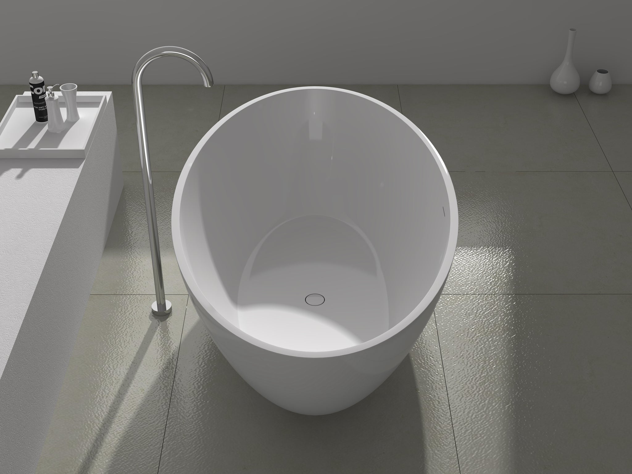 Gia Extra Wide Stone Bath - Built For Two - 1760mm - G6556