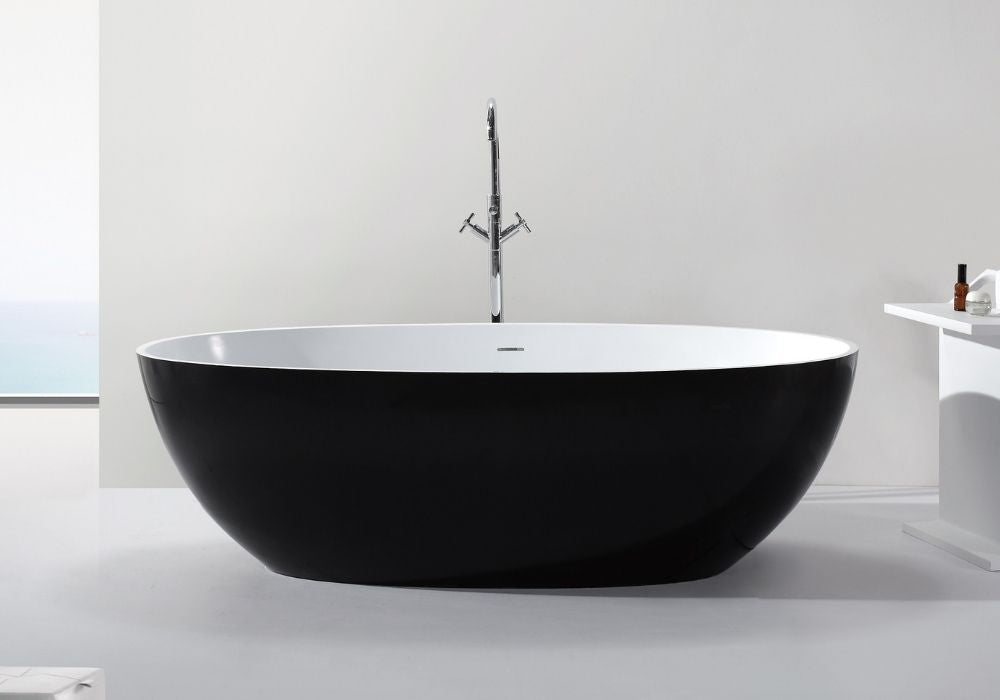 Black & White Stone Bath - 1780mm - B003