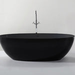 Hugi Matte Black Oval Stone Bath - 1700mm - B003-B