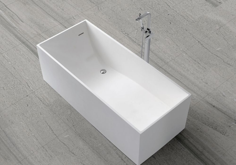 Contemporary Stone Bath w/ Built-In Seat - 1680mm - B029