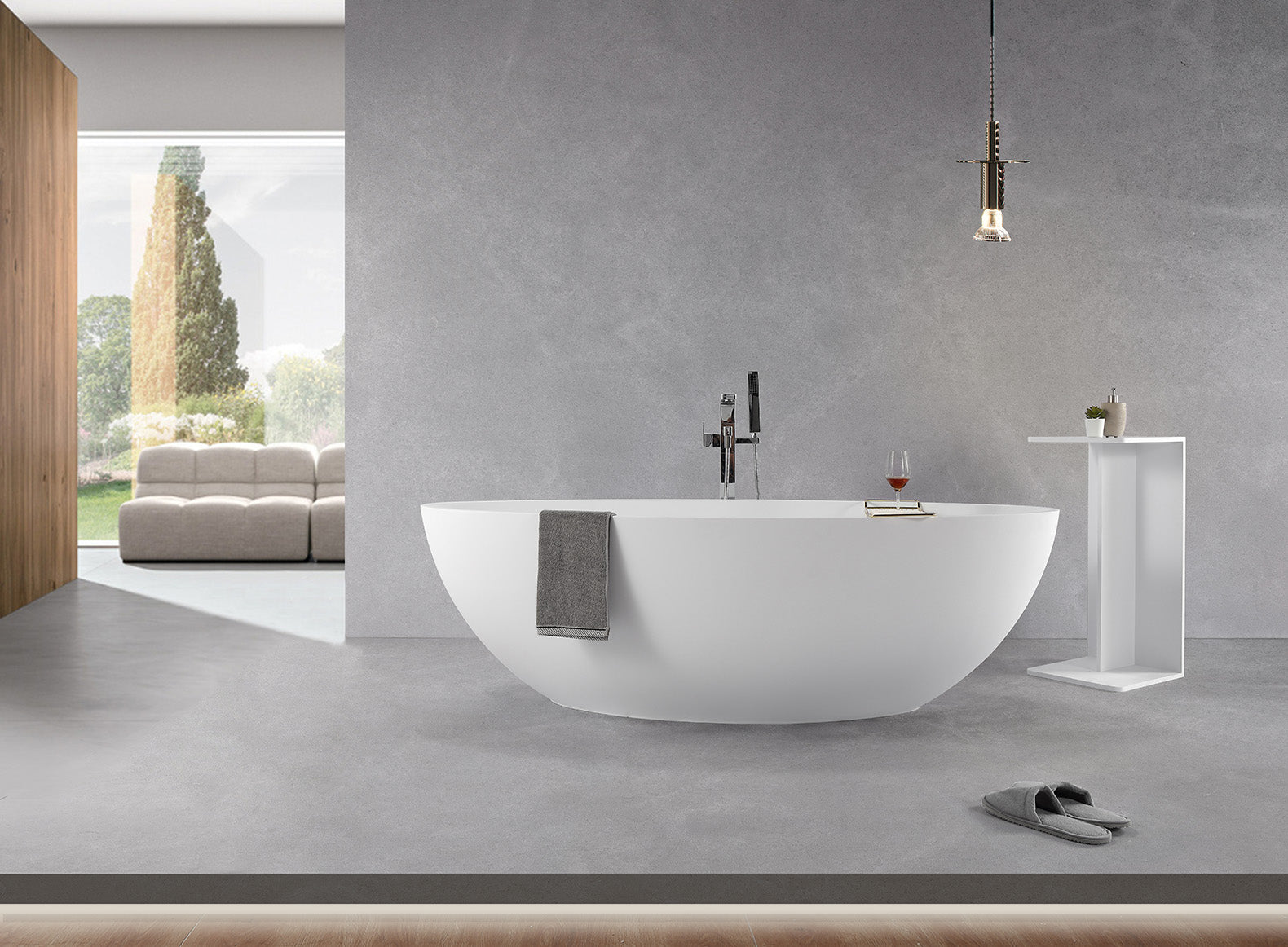 Large Hugi Stone Bath For Two - 1800mm - B093