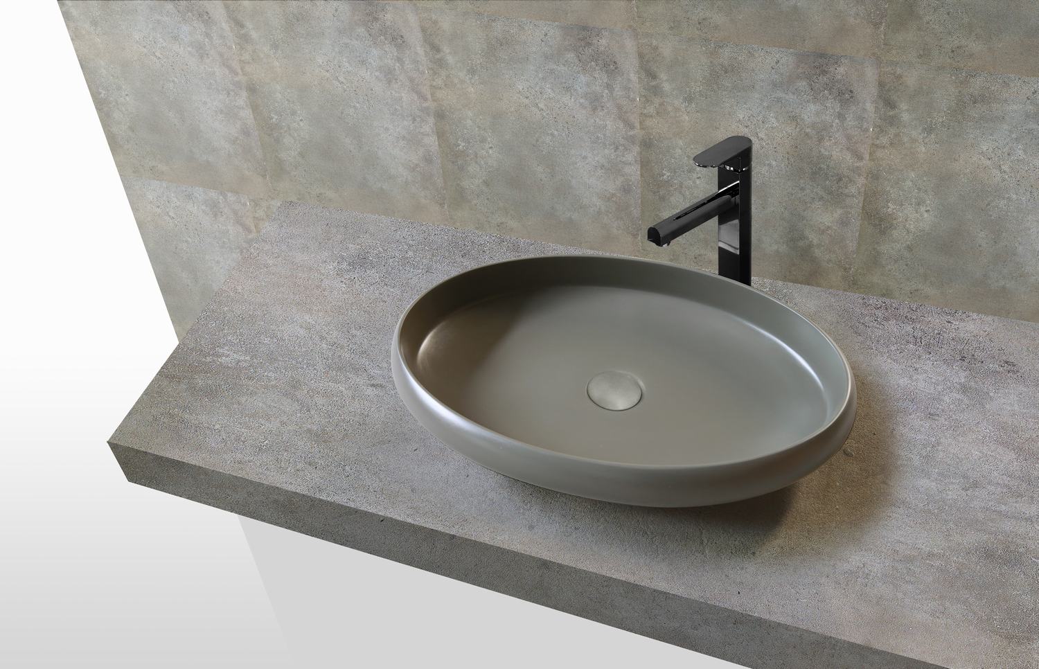 gray stone basin