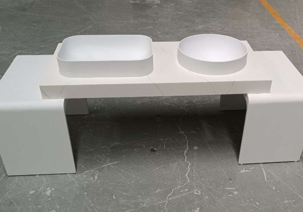 Kea 500mm white semi-recessed rectangle basin - Kea MW