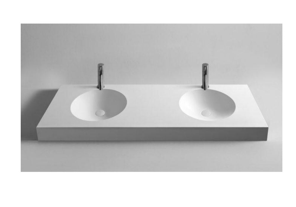 Toka Lite Double Bowl Benchtop Basin - All-in-one - 1500mm - WM04