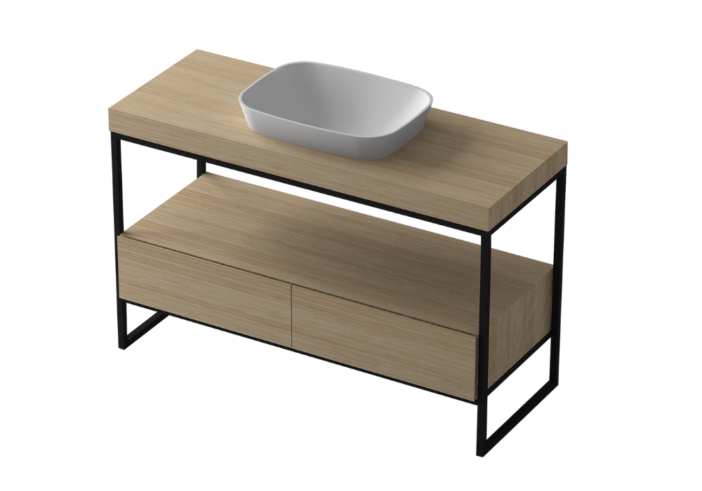 Gia Floorstanding Vanity - Timber Benchtop - 1200mm - G2722-0