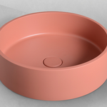 Sol concrete salmon pink round basin 390mm TC0015C21