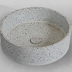 Sol round grey terrazzo concrete basin 390mm TC0015E3