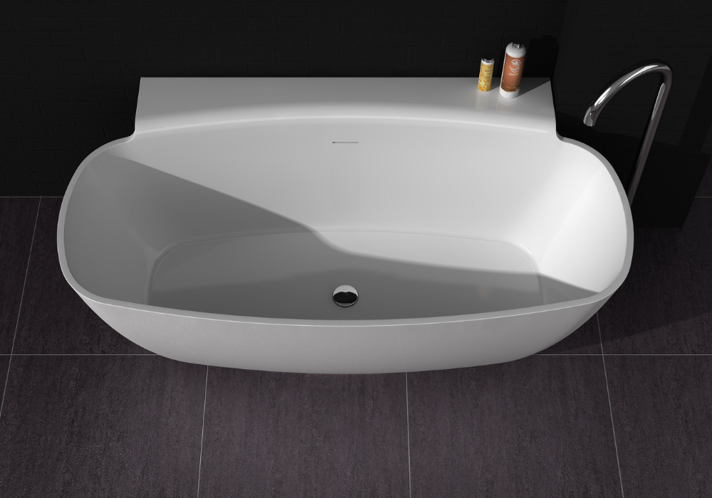 Gia Small Back-to-Wall Oval Bath - 1580mm - G6576