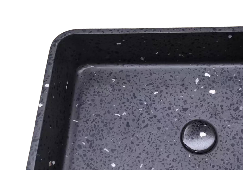 Altum basin 500mm black terrazzo concrete TC0016E4